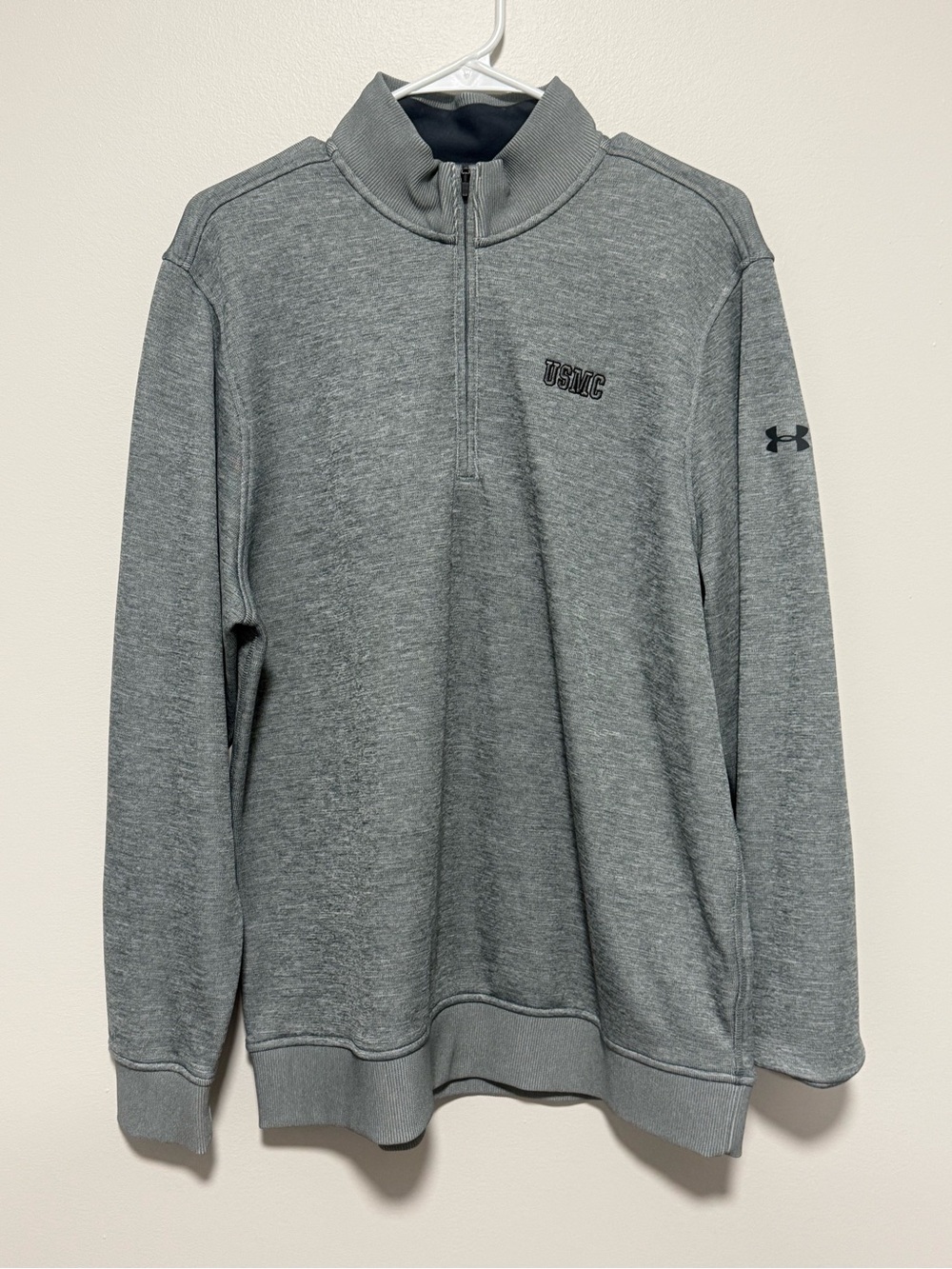Under Armour USMC Men’s Large Gray 1/4 Zip Pullover United States Marine Corps